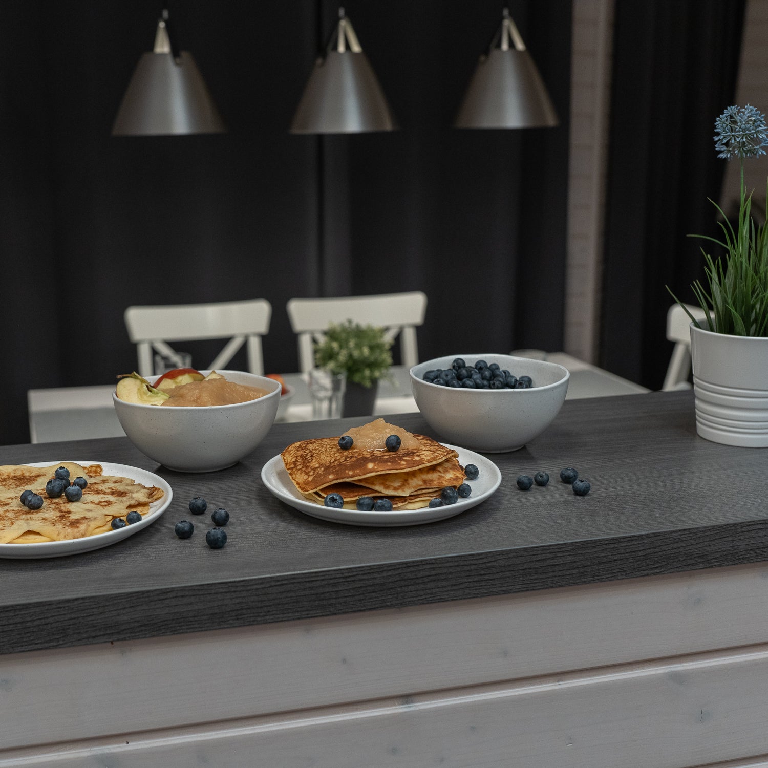 Nordisches Design skandinavisches geschirr, Geschirrset weiß matt, für 6 Personen, 18-tlg, mit organischen Formen, Portugiesisches Geschirr nachhaltig hergestellt in Portugal