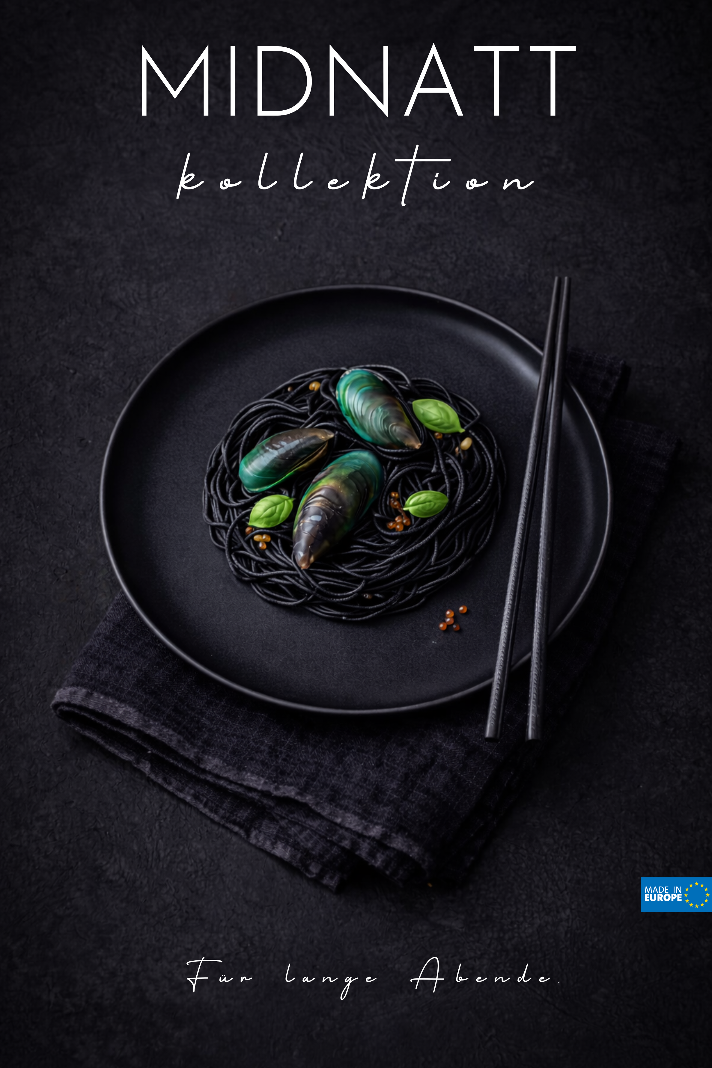 skandinavisches steingut geschirrset schwarz matt