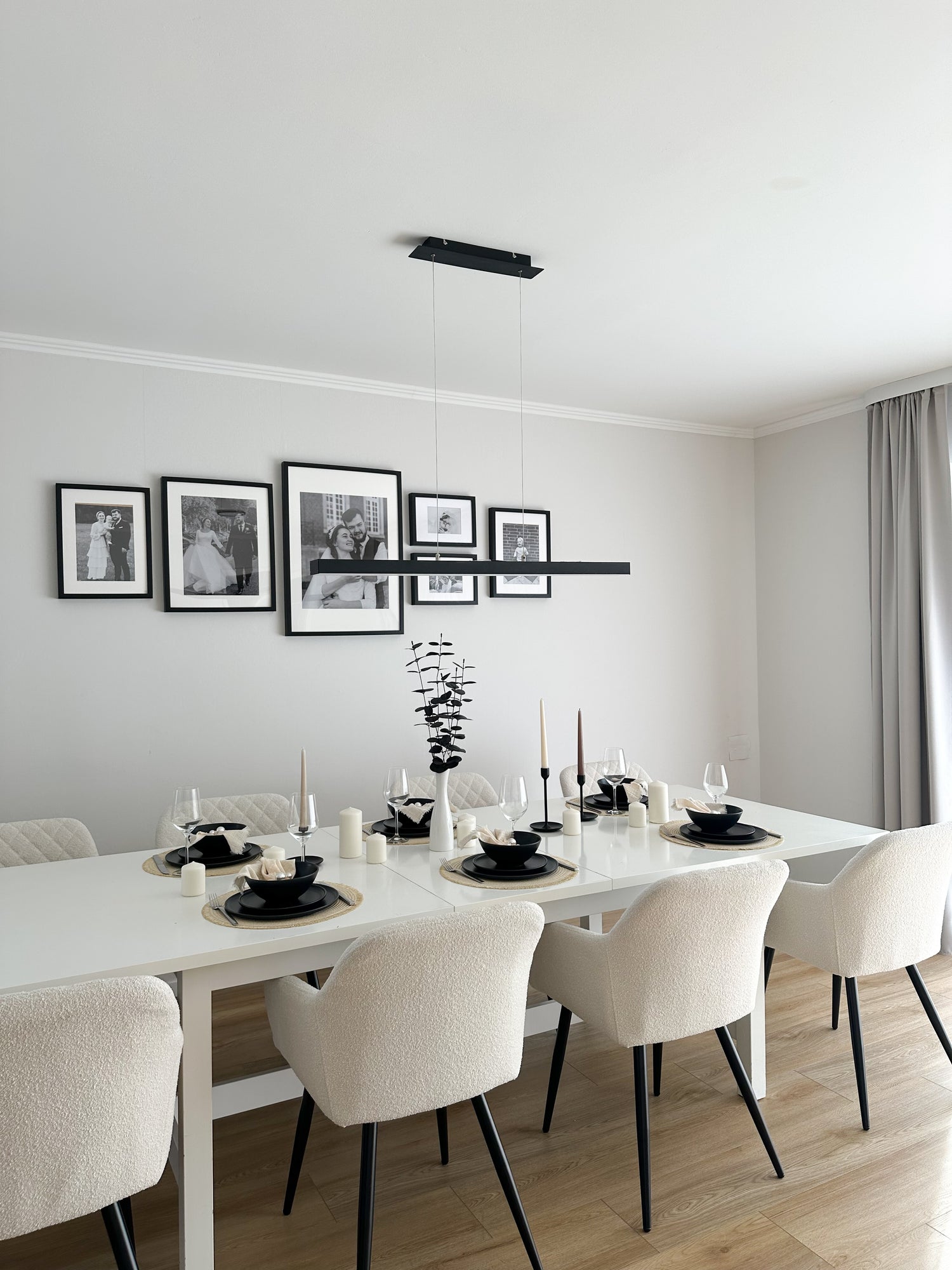 4. Modernes skandinavisches Geschirr set, Steingut Geschirr set 6 Personen, schwarz matt