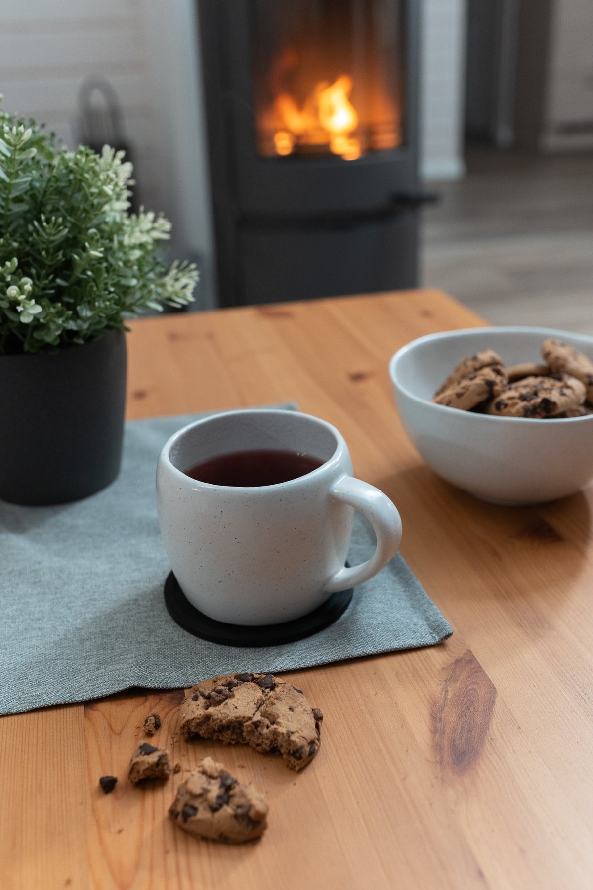 6 teiliges Kaffeetassen Set aus Steingut – Nordic Design in Weiß Matt – nortea
