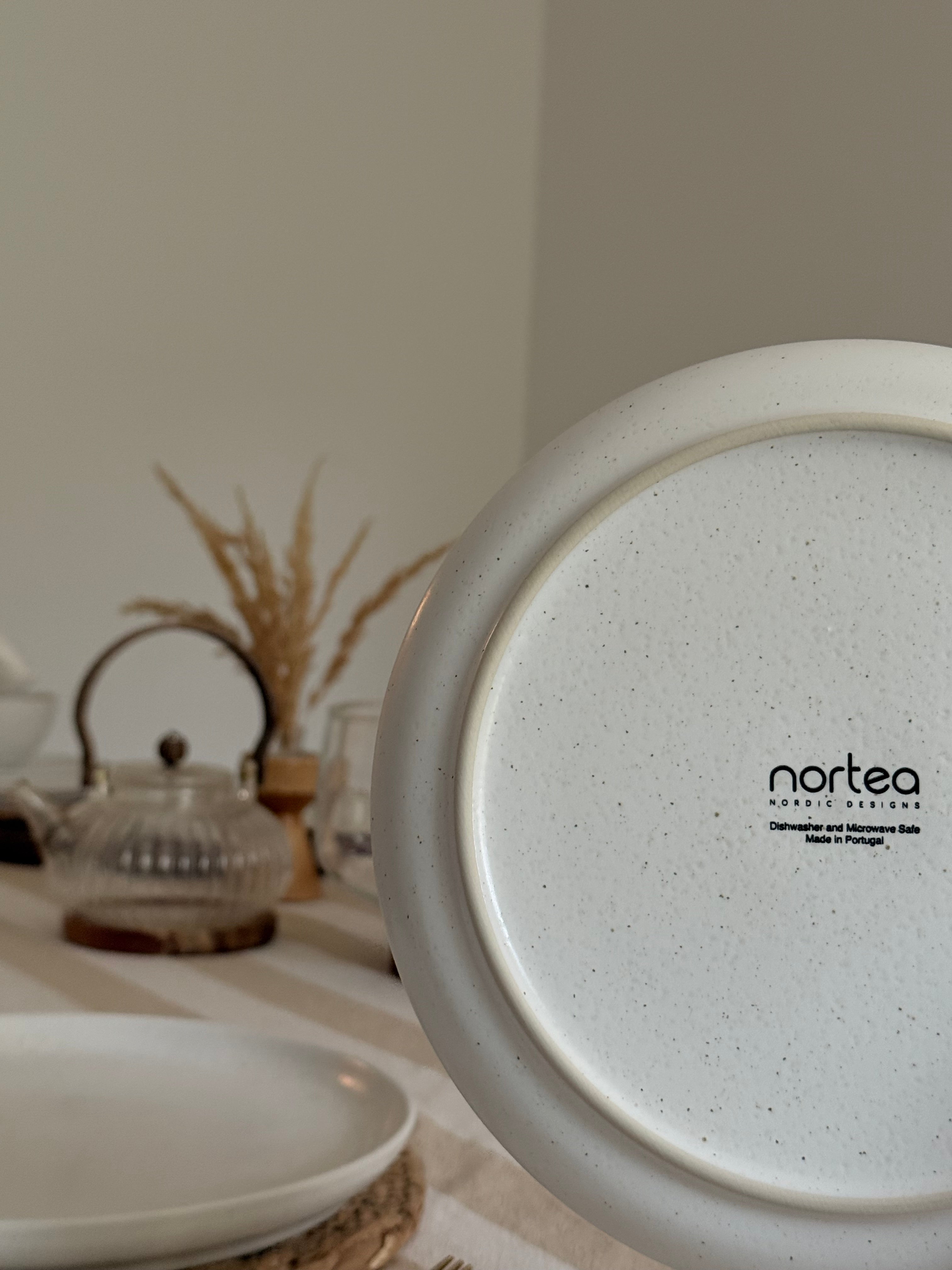 Nortea - Nordisches Design Geschirrset weiß matt, für 6 Personen, nachhaltig hergestellt in Portugal